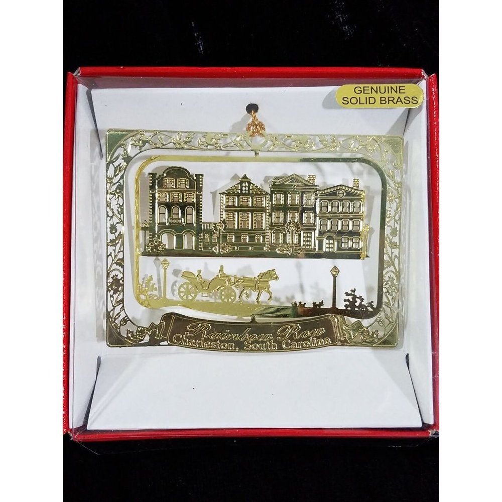 Charleston Ornament SC Rainbow Row Brass Souvenir Horse Carriage